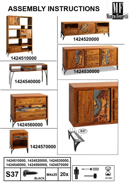 Mustang Konzola Cm 130x40x80 (Drvo Bagrema Nilotica)