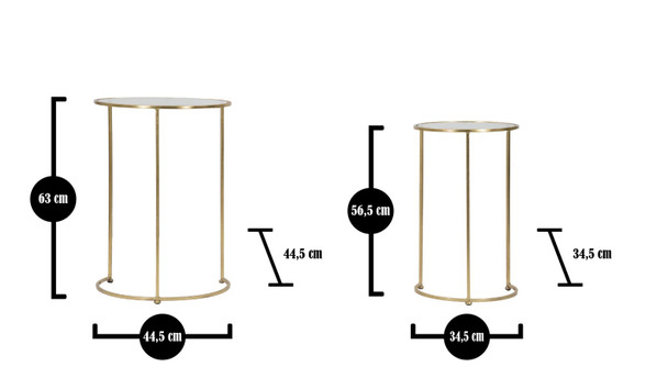 Stol Glam Simply Coppia Cm Ø 44,5x63-34,5x56,5