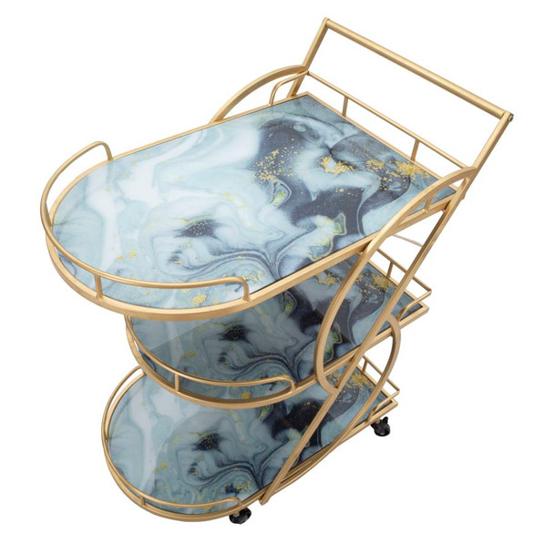 Kolica Marmor Staklo Mix Cm71x45,5x84,5