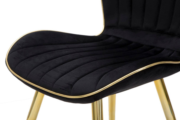 Paris Chair Space Black/Gold Set 2 Pz Cm 46x58x77