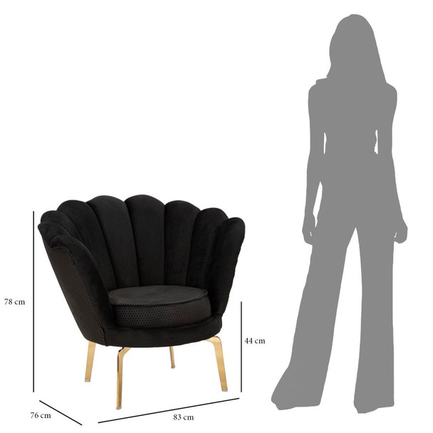 Fotelja Vienna Plus Black Cm 83x76x78