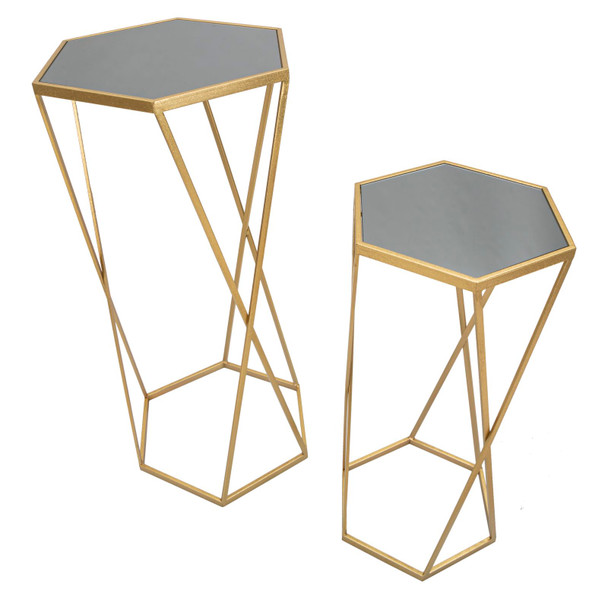 Stol Esagonal Set 2kom Cm Ø 50x100-40x80