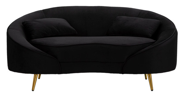Sofa 2 Sjeda Oslo Sa Jastukima Crni Cm 148x84x68
