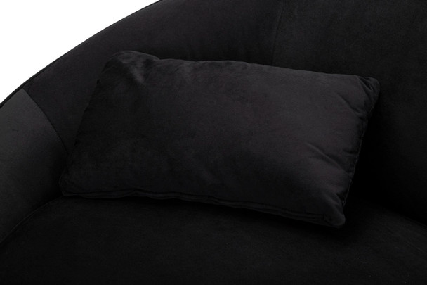 Sofa 2 Sjeda Oslo Sa Jastukima Crni Cm 148x84x68