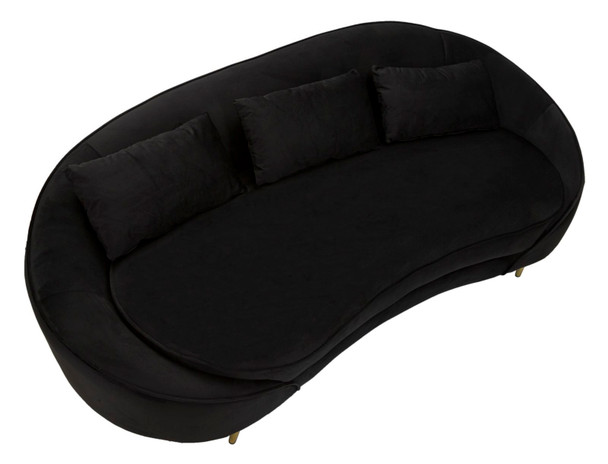 Sofa 3 Sjeda Oslo Sa Jastukima Crni Cm 185x84x68