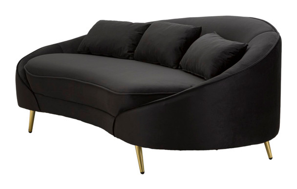 Sofa 3 Sjeda Oslo Sa Jastukima Crni Cm 185x84x68