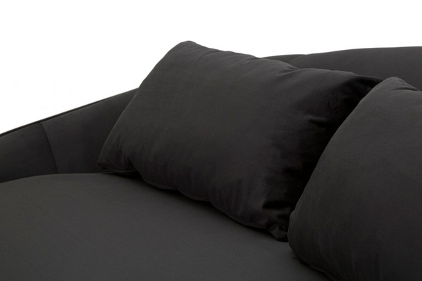 Sofa 3 Sjeda Oslo Sa Jastukima Crni Cm 185x84x68