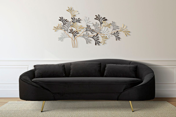 Sofa 3 Sjeda Oslo Sa Jastukima Crni Cm 185x84x68