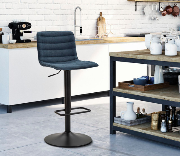 Barski Stolac Sa Podizanjem Visoki Navy Cm 43x49,5x85,5-107(Sjedalo Cm 61-82,5) Set 2kom
