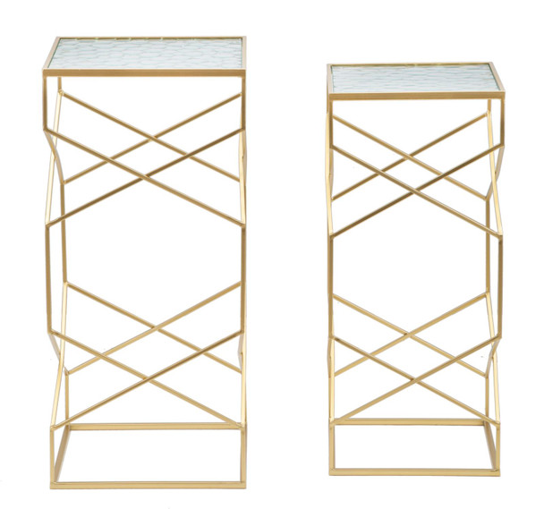 Stol Glassy Set 2kom Cm 31,5x31,5x68-28x28x64