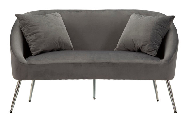 Sofa Srebrna Sa Jastukima Cm 137x69x79
