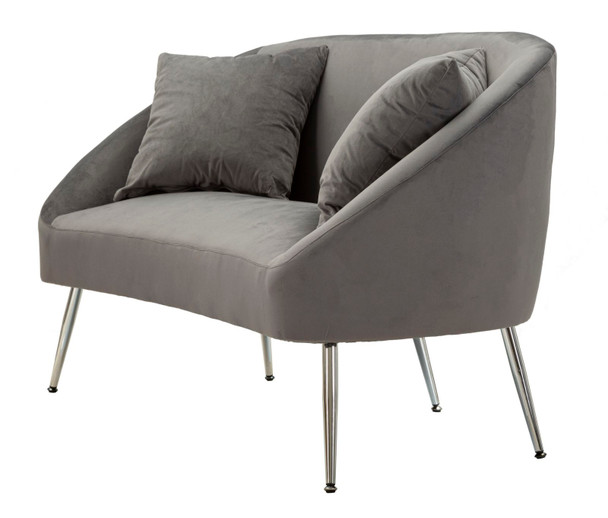 Sofa Srebrna Sa Jastukima Cm 137x69x79