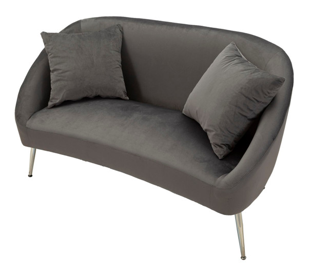 Sofa Srebrna Sa Jastukima Cm 137x69x79