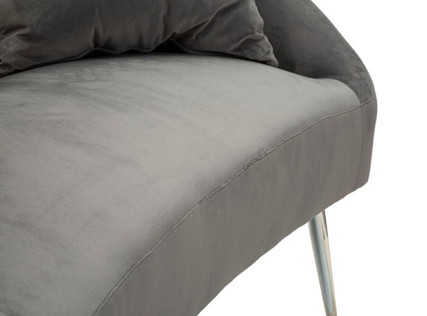 Sofa Srebrna Sa Jastukima Cm 137x69x79