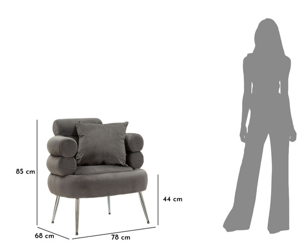 Fotelja Silvery Plus Sa Jastukom Cm 78x68x85