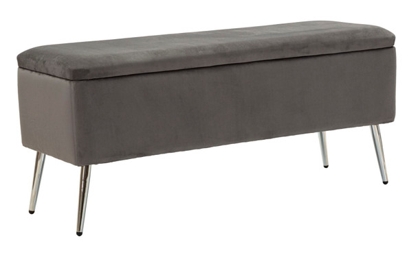 Klupica Sa Ostavom Srebrna Cm 112x42x50