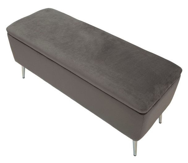 Klupica Sa Ostavom Srebrna Cm 112x42x50