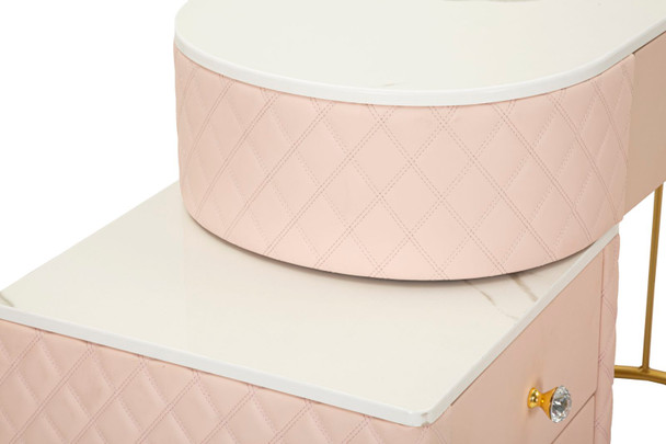 Kozmetički Stol Sharon Pink Sa Taburetom Cm 120x40x75 (Vel. Taburet Ø36x39)