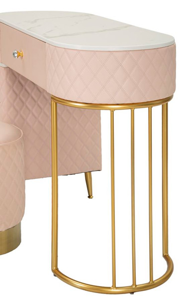 Kozmetički Stol Sharon Pink Sa Taburetom Cm 120x40x75 (Vel. Taburet Ø36x39)