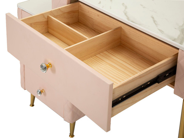 Kozmetički Stol Sharon Pink Sa Taburetom Cm 120x40x75 (Vel. Taburet Ø36x39)