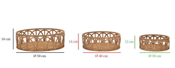 Pladnjak Fuji Set 3 Kom Cm Ø 50x16-40x14-30x12