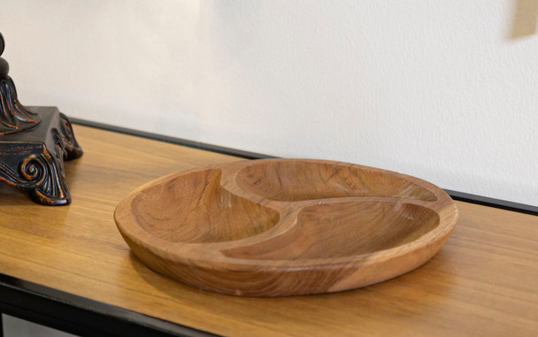 Pladnjak 3 Dijela Teak Cm Ø 25.5x3