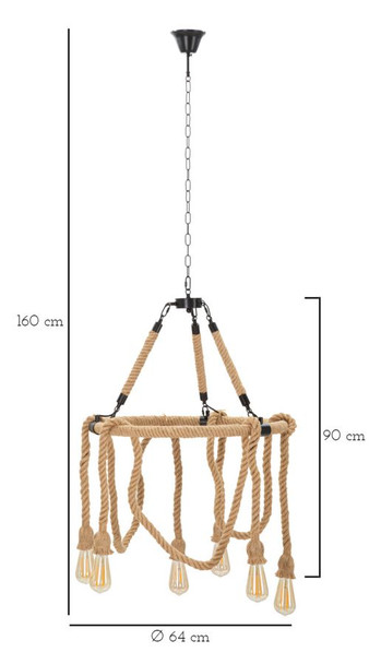 Stropna Svjetilka Užet Krug Cm Ø 64x90