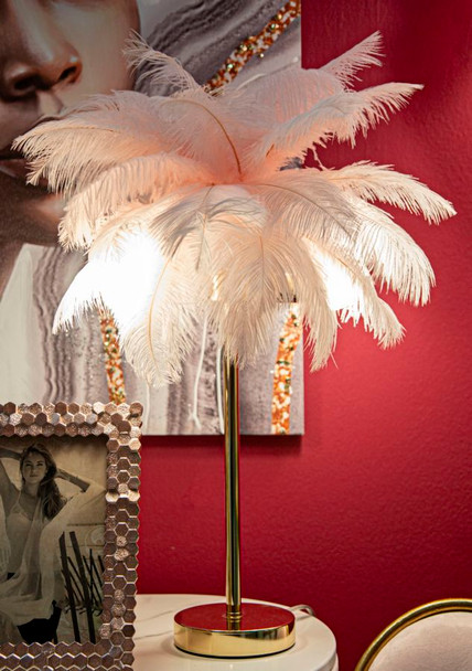 Stolna Lampa Palm Pink Cm Ø 40x55