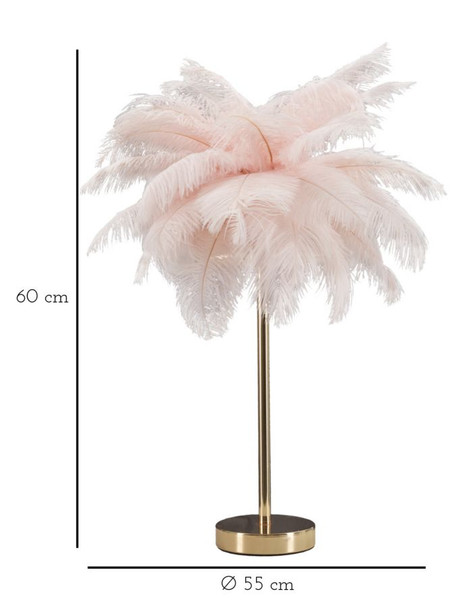 Stolna Lampa Palm Pink Cm Ø 40x55