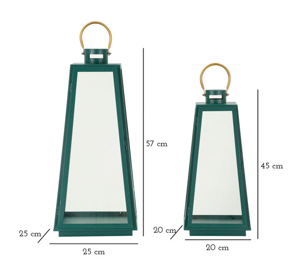 Lampion Grent Set 2kom Cm Ø 25x25x57-20x20x45