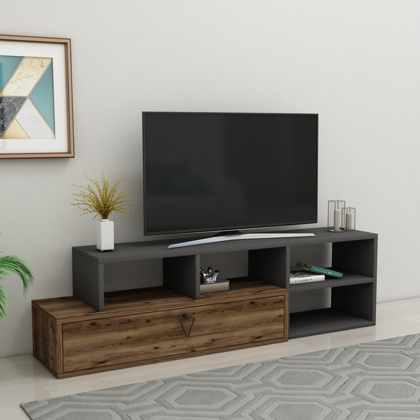 TV stalak Duru - svijetli orah, antracit