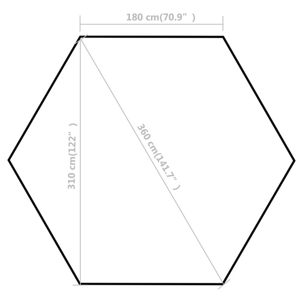 Heksagonalni Pop-Up Šator sa 6 Panela Sivi 3,6x3,1 m