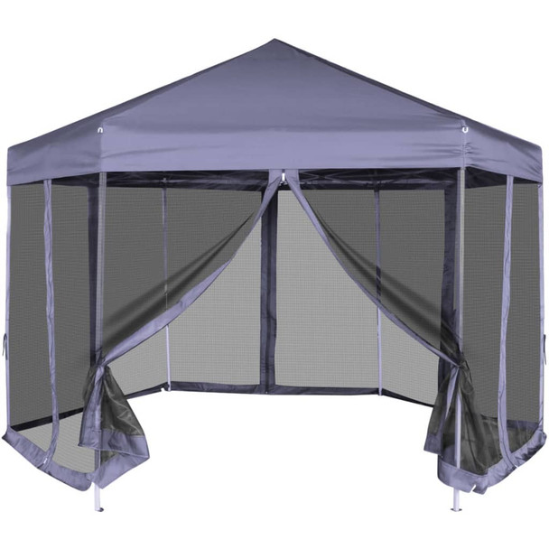 Heksagonalni Pop-Up Šator sa 6 Panela Tamno Plavi 3,6x3,1 m