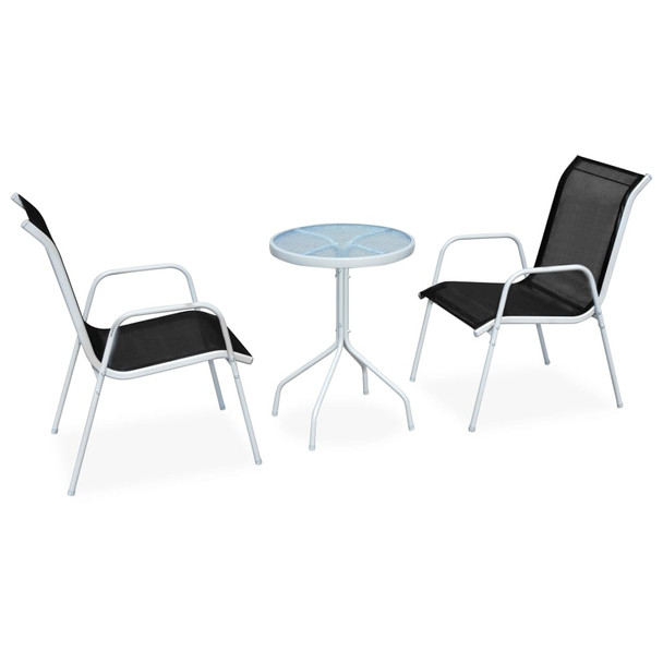 Bistro Set od Čelika i Tekstilena 50x71 cm Crni