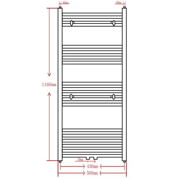 Kupaonski radijator za ručnike s prečkama zakrivljeni sivi 500x1160 mm