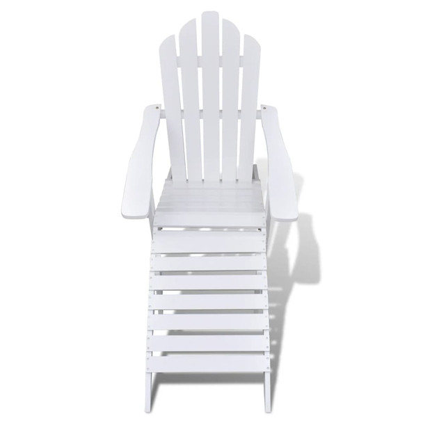 Vrtna stolica s otomanom drvena bijela