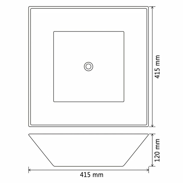 Umivaonik Pravokutni Keramički Bijeli 41,5x41,5x12 cm