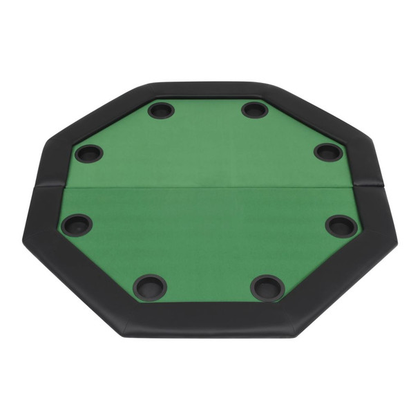 Sklopivi dvodijelni stol za poker za 8 igrača osmerokutni zeleni