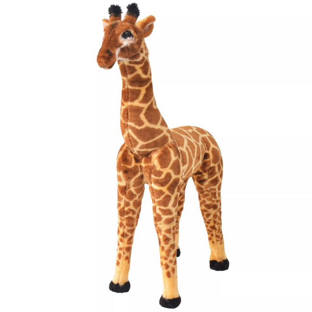Stojeća igračka plišana žirafa smeđa i žuta XXL