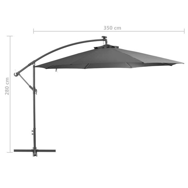 Konzolni suncobran s aluminijskom šipkom 350 cm antracit