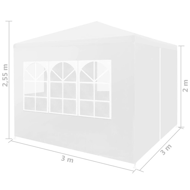 Šator za zabave 3 x 3 m bijeli