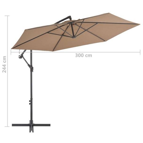 Konzolni suncobran s aluminijskom šipkom 300 cm bež