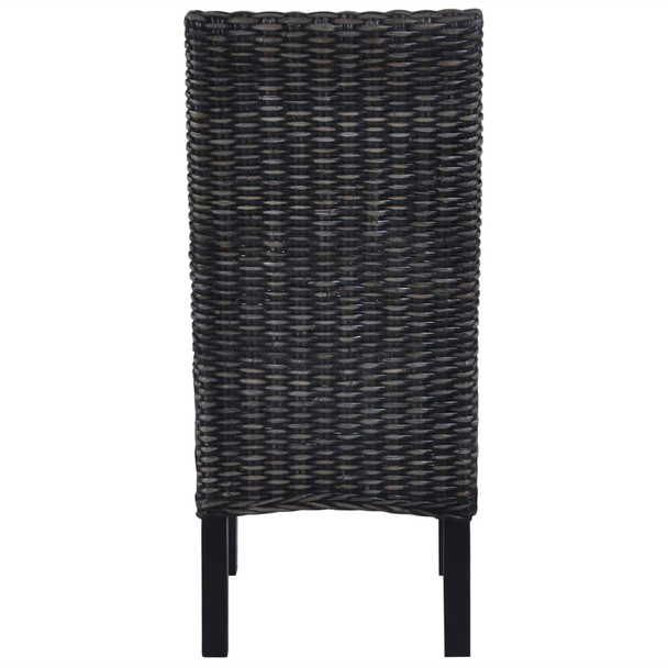 Blagovaonske stolice od kubu ratana i drva manga 4 kom crne