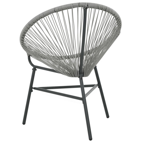 Vrtna okrugla stolica od poliratana siva