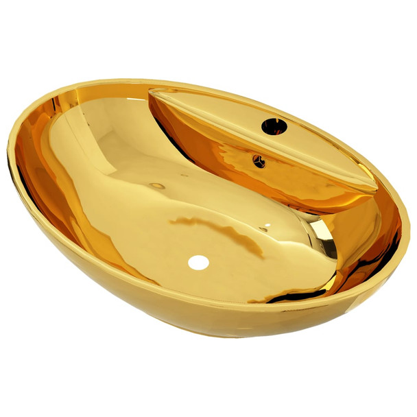 Umivaonik sa zaštitom od prelijevanja 58,5x39x21 cm keramički zlatni