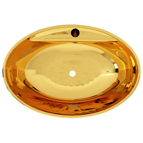 Umivaonik sa zaštitom od prelijevanja 58,5x39x21 cm keramički zlatni