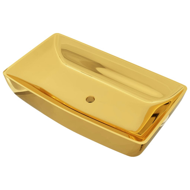 Umivaonik 71 x 38 x 13,5 cm keramički zlatni