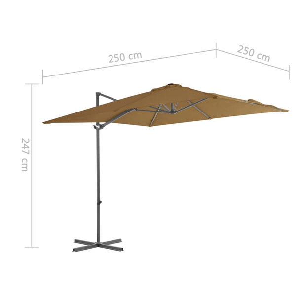 Konzolni suncobran s čeličnom šipkom bež 250 x 250 cm