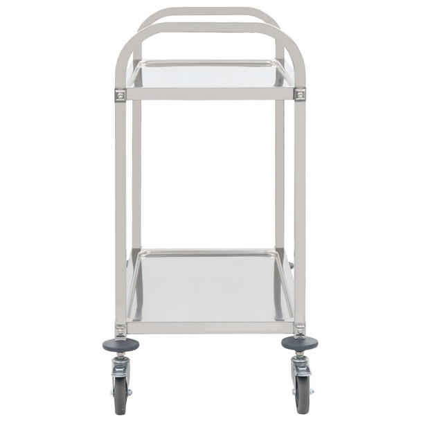 Kuhinjska kolica s 2 razine od nehrđajućeg čelika 96,5x55x90 cm