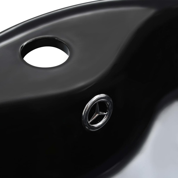 Umivaonik sa zaštitom od prelijevanja 36 x 13 cm keramički crni